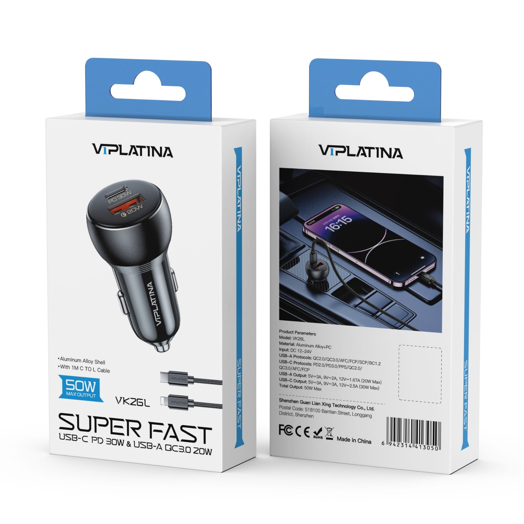 VIPLatina Super Fast Car Charger VK26l