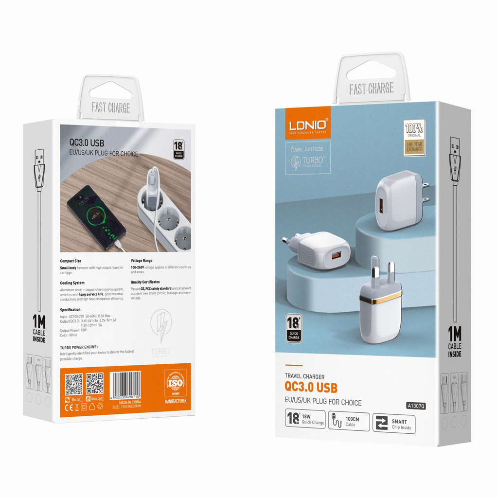 Ldnio QC3.0 USB Charger A1307Q