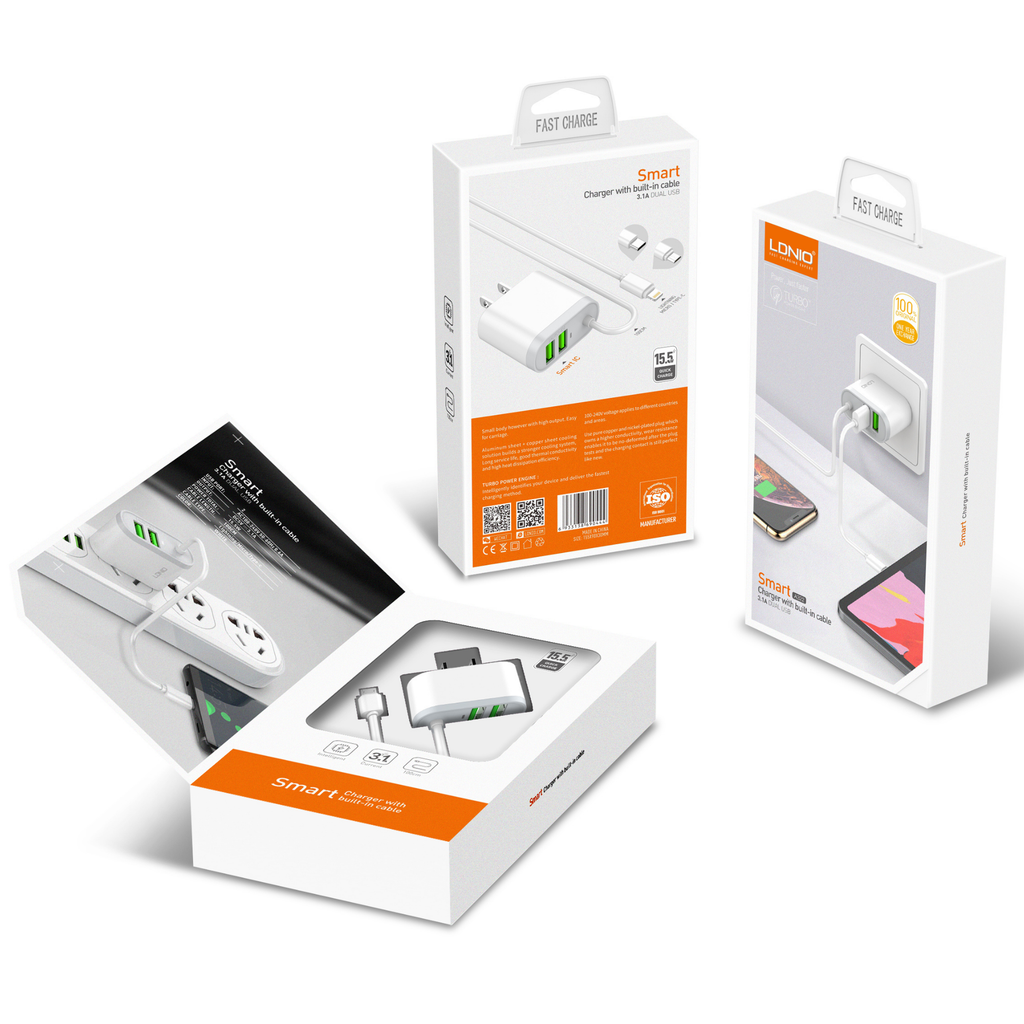 Ldnio Smart Charger with Built-in Cable A322