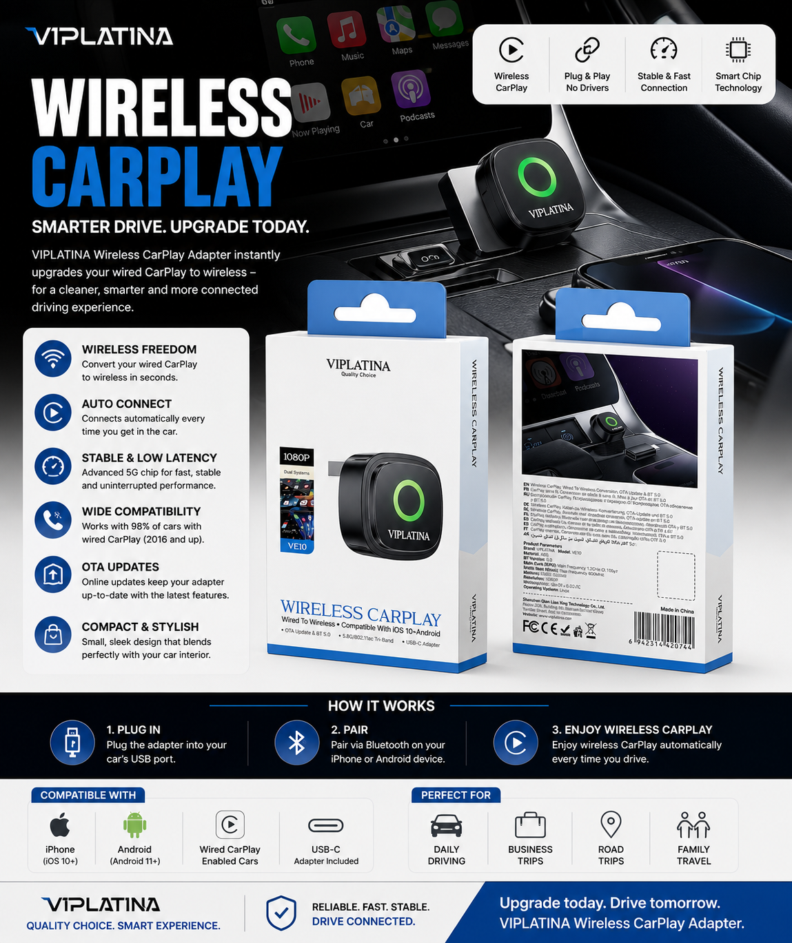 VIPLATINA WIRELESS CARPLAY