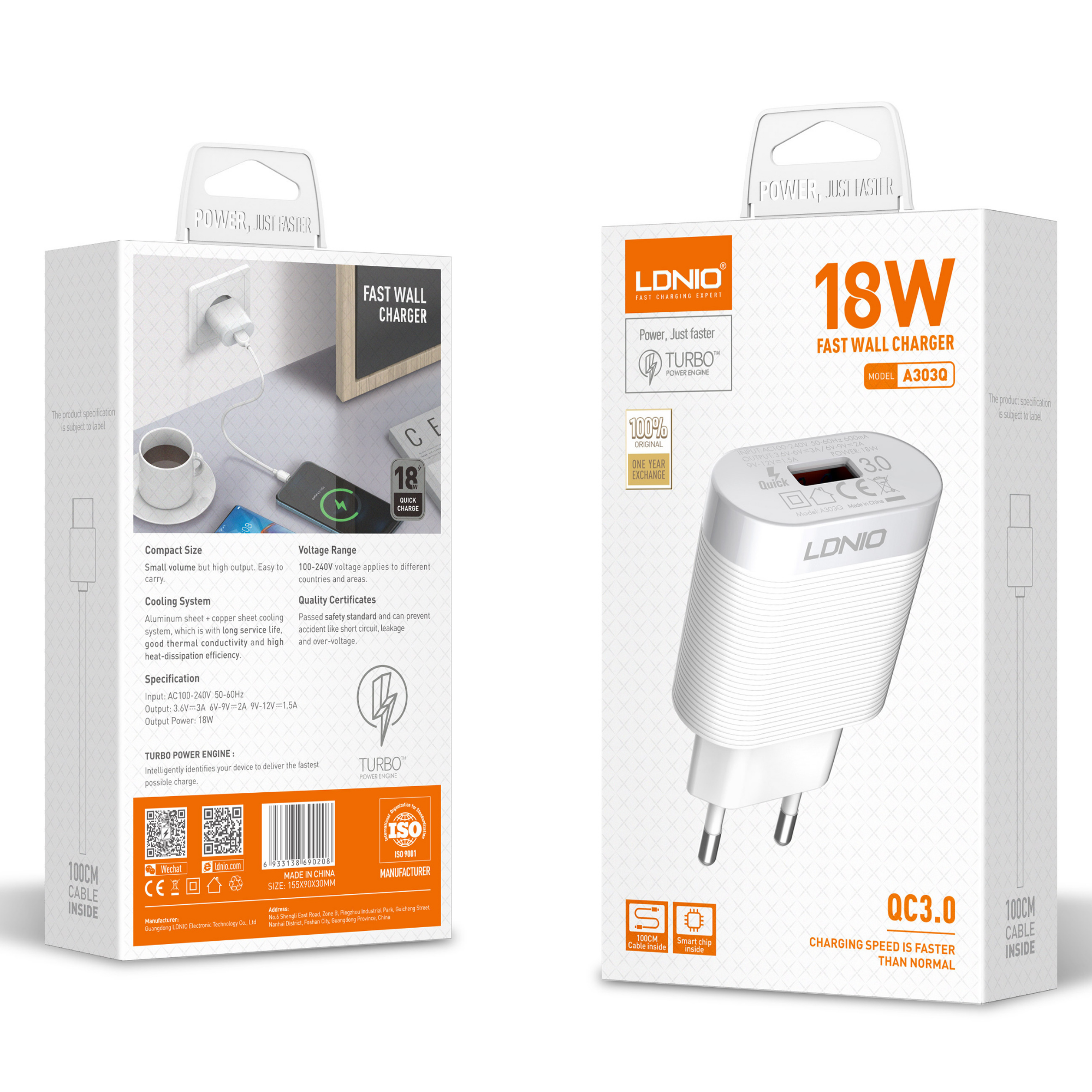 Ldnio Fast Wall Charger A303Q