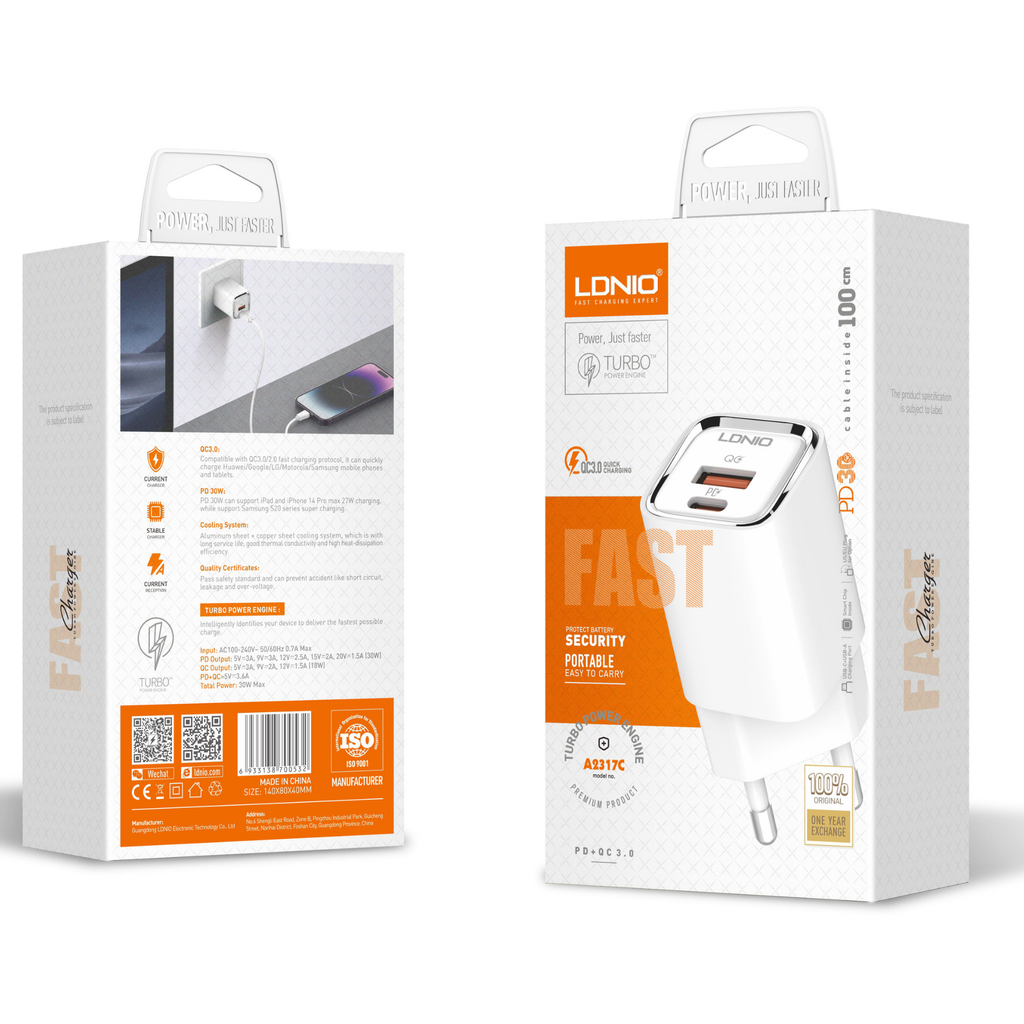 Ldnio Fast Portable Wall Charger A2317C