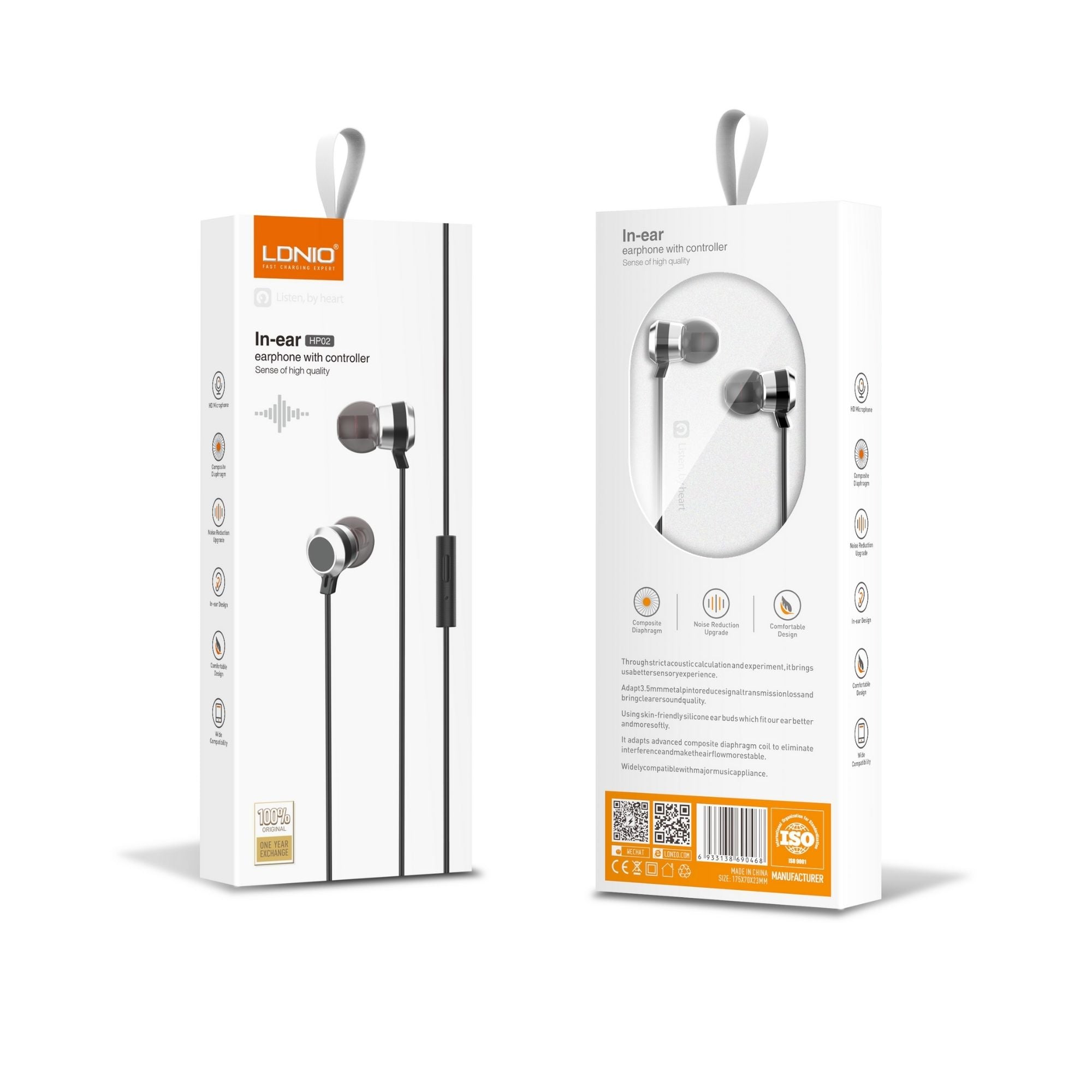 Ldnio In Ear Earphones with Controller HP-02
