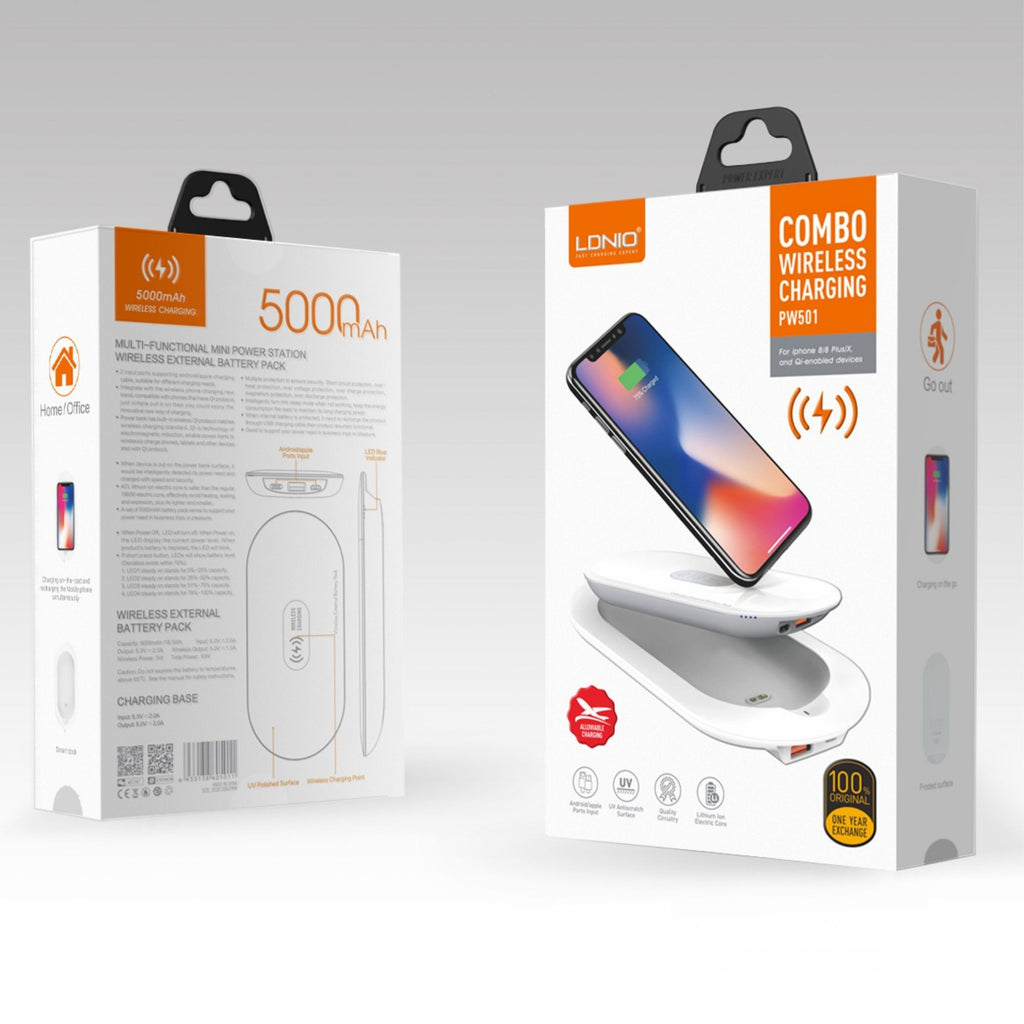 Ldnio Wireless & Wired Charging Power Bank PW501