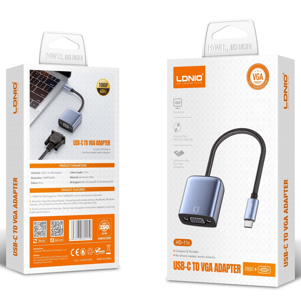 Ldnio USB-C to VGA Adapter HD-11c