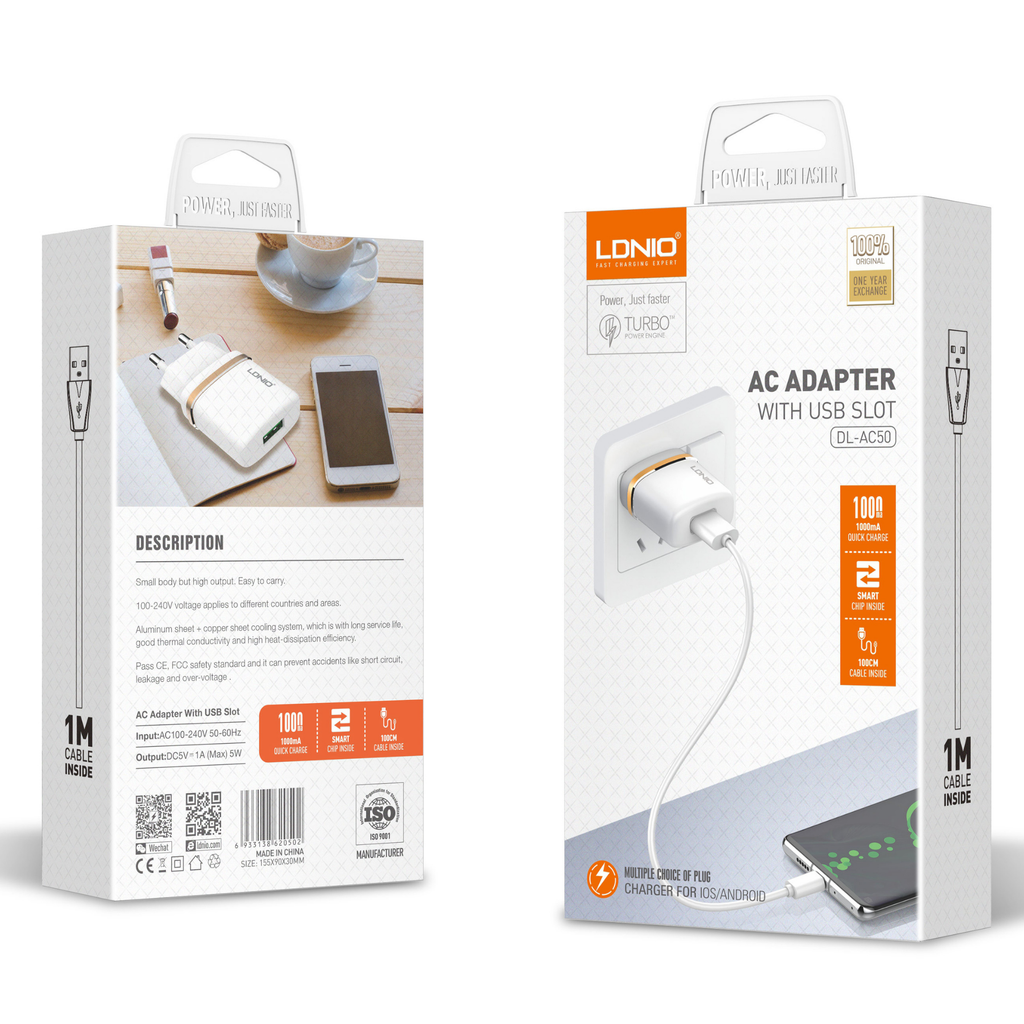 Ldnio AC Adapter with USB Slot DL-AC50