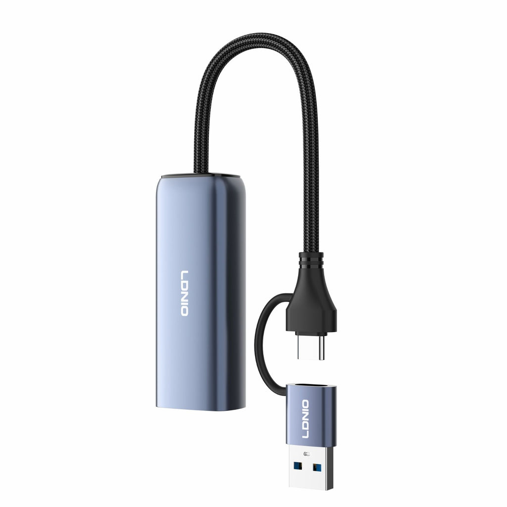 Ldnio USB-A+C to Ethernet Adapter RJ-01uc