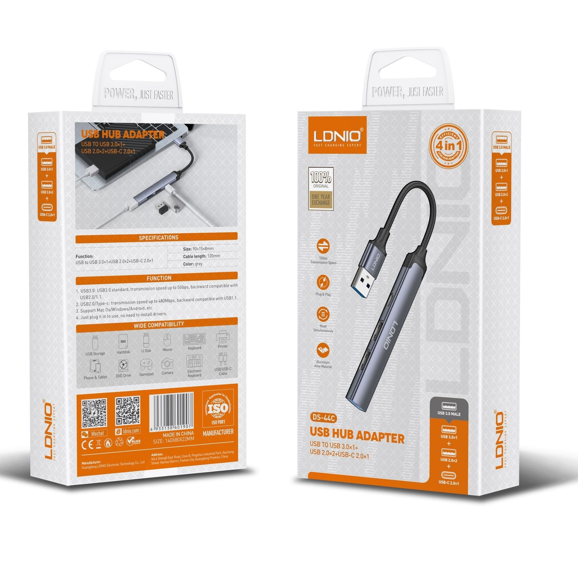 Ldnio USB Hub Adapter DS-44c