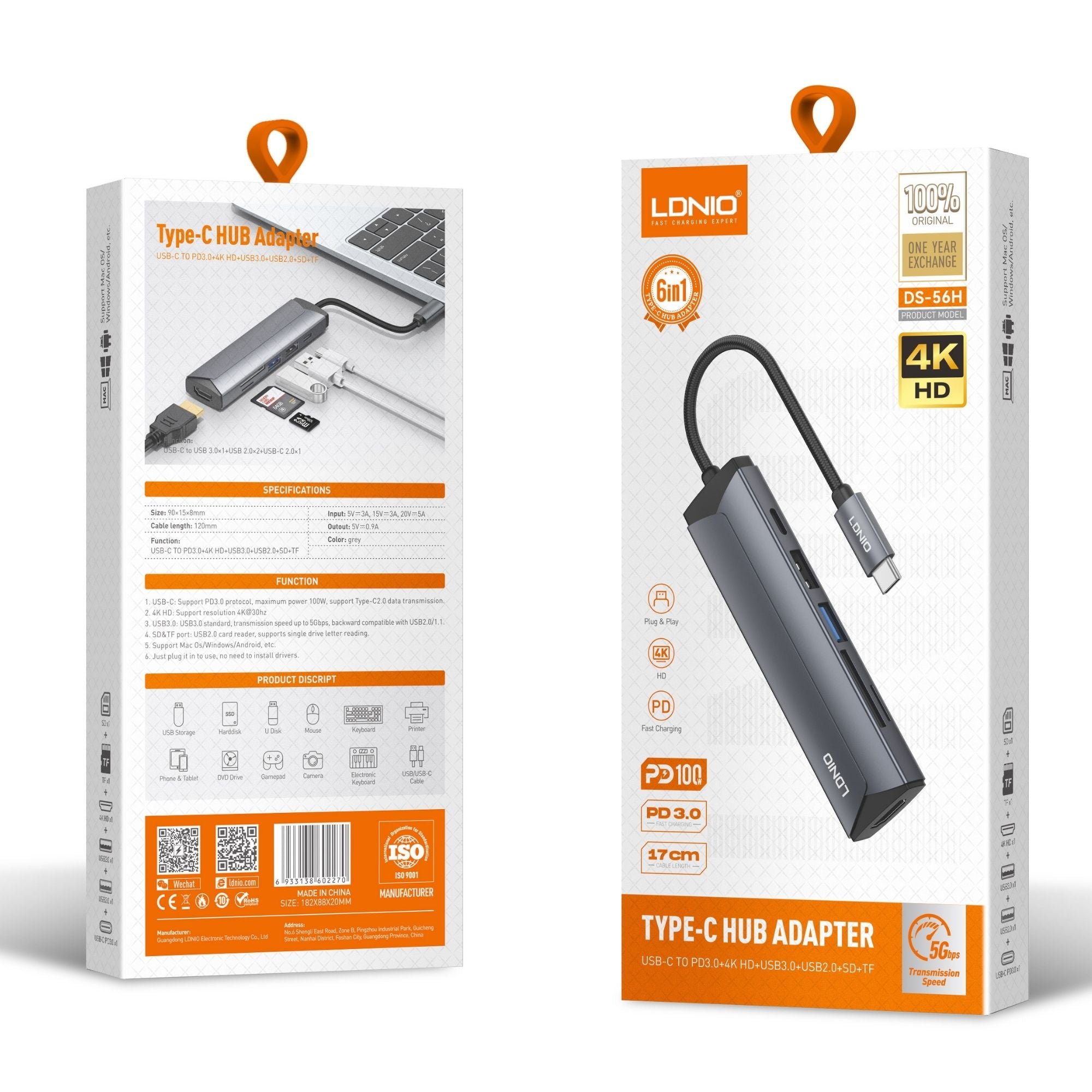 Ldnio Type-C Hub Adapter DS-56h