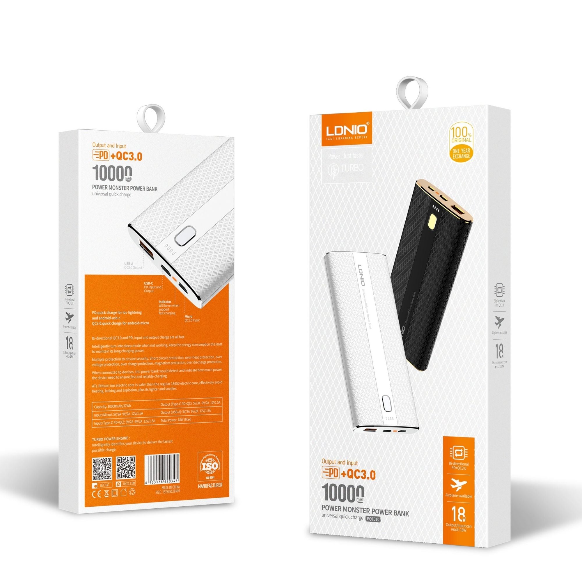 Ldnio PD + QC3.0 Power Bank PQ1010