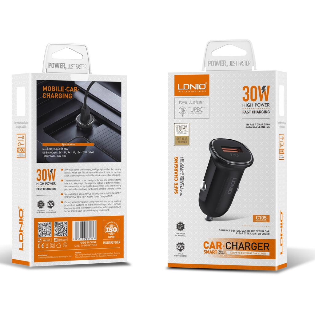 Ldnio Smart Fast Car Charger C105