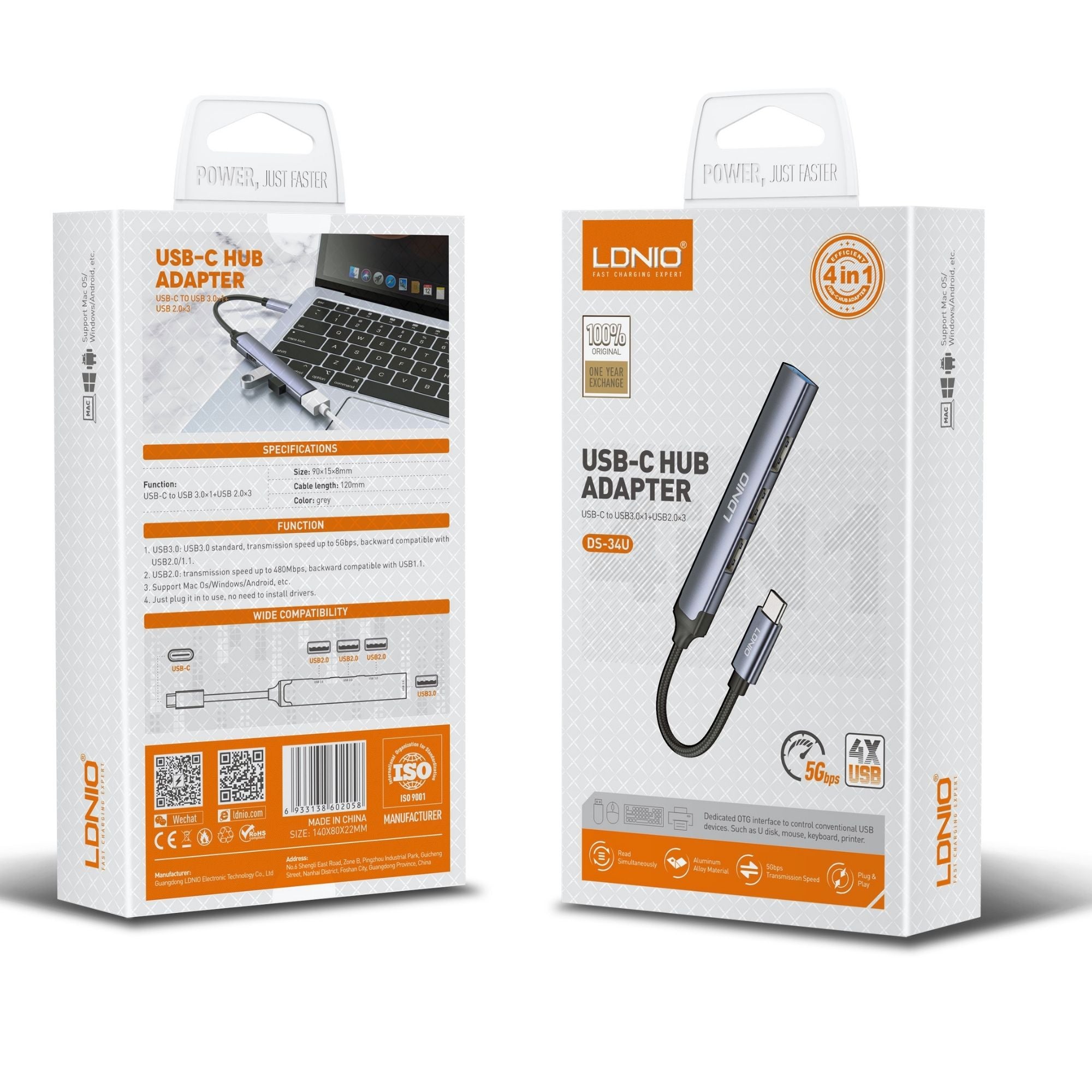 Ldnio USB-C Hub Adapter DS-34u