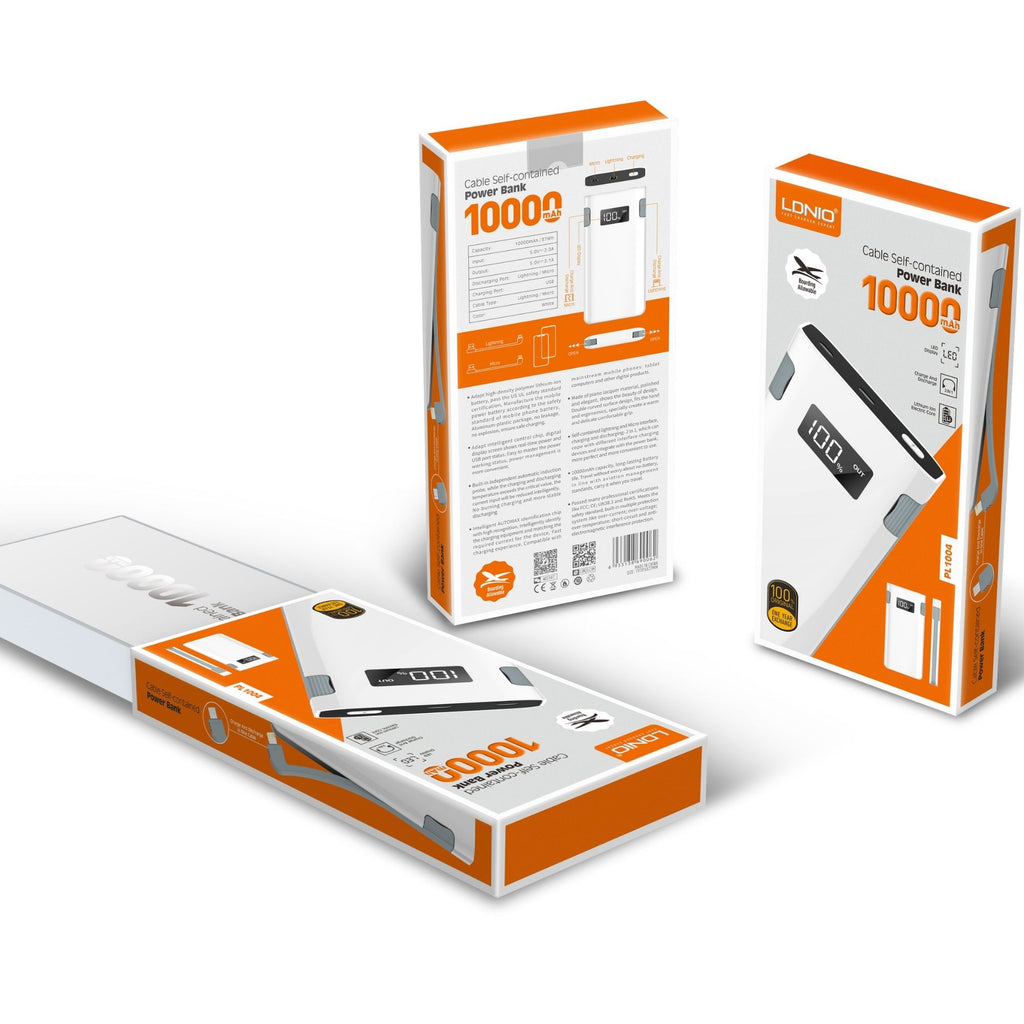 Ldnio Cable Self Contaied Power Bank PL1004