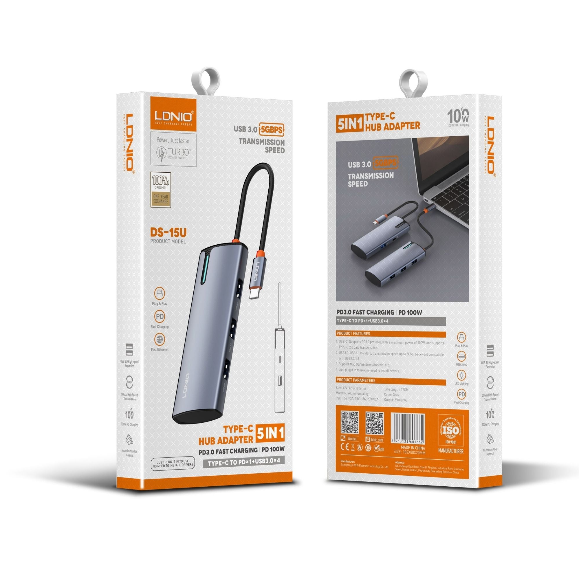 Ldnio Type-C Hub Adapter (5 in 1) DS-15u