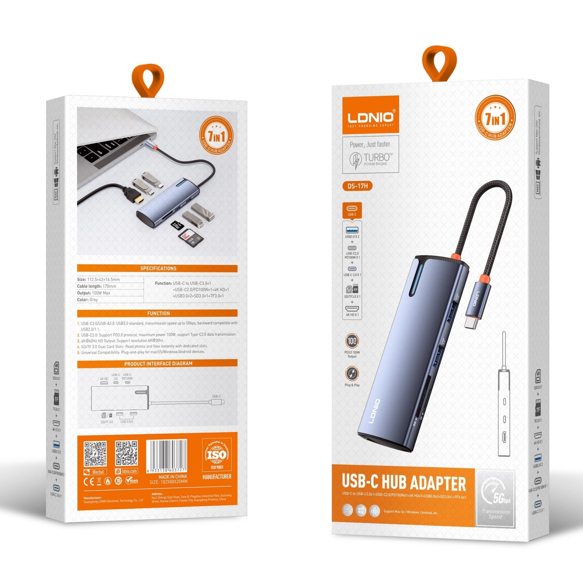 Ldnio USB-C Hub Adapter DS-17h
