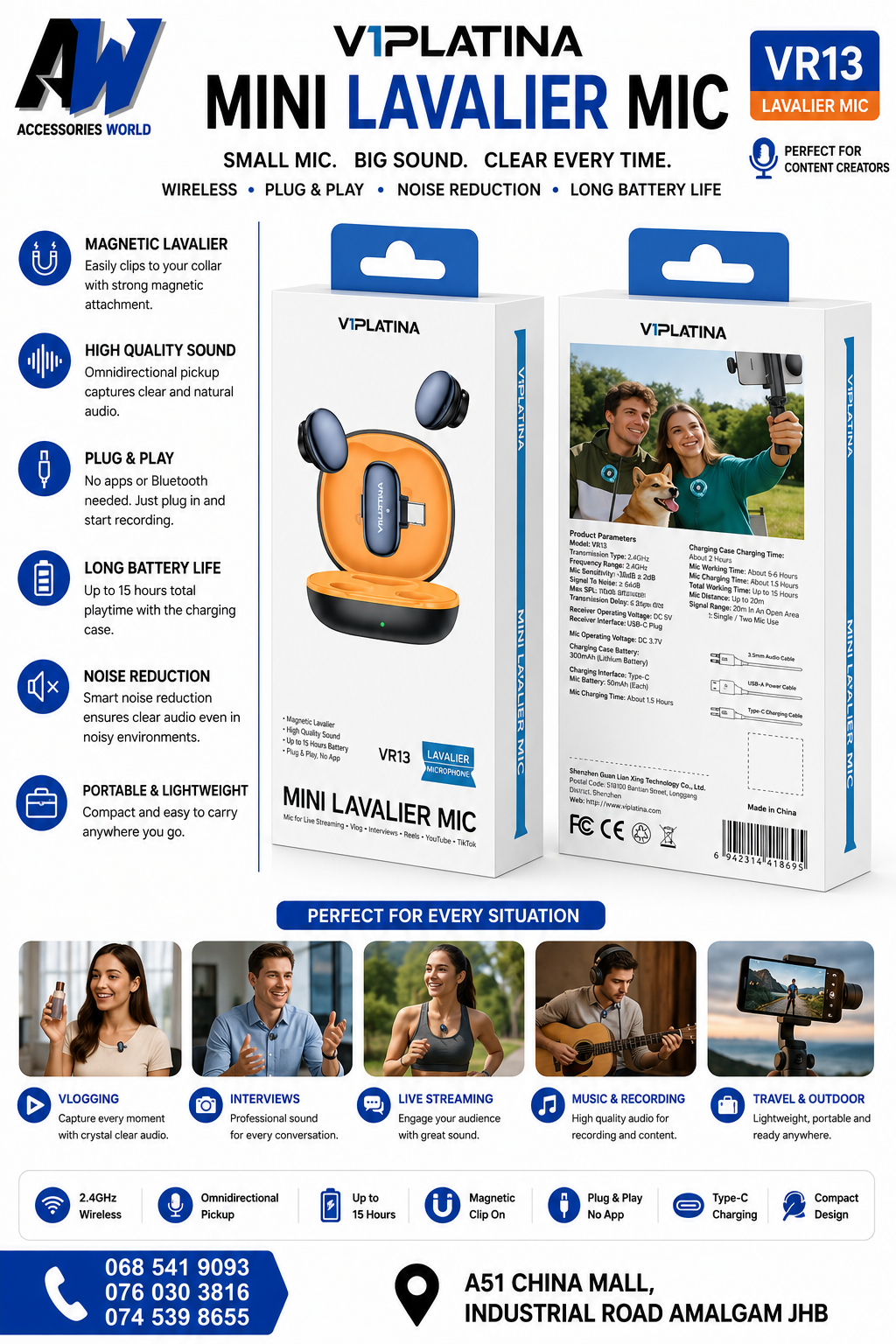 VIPLATINA MINI  LAVALIER MIC VR13