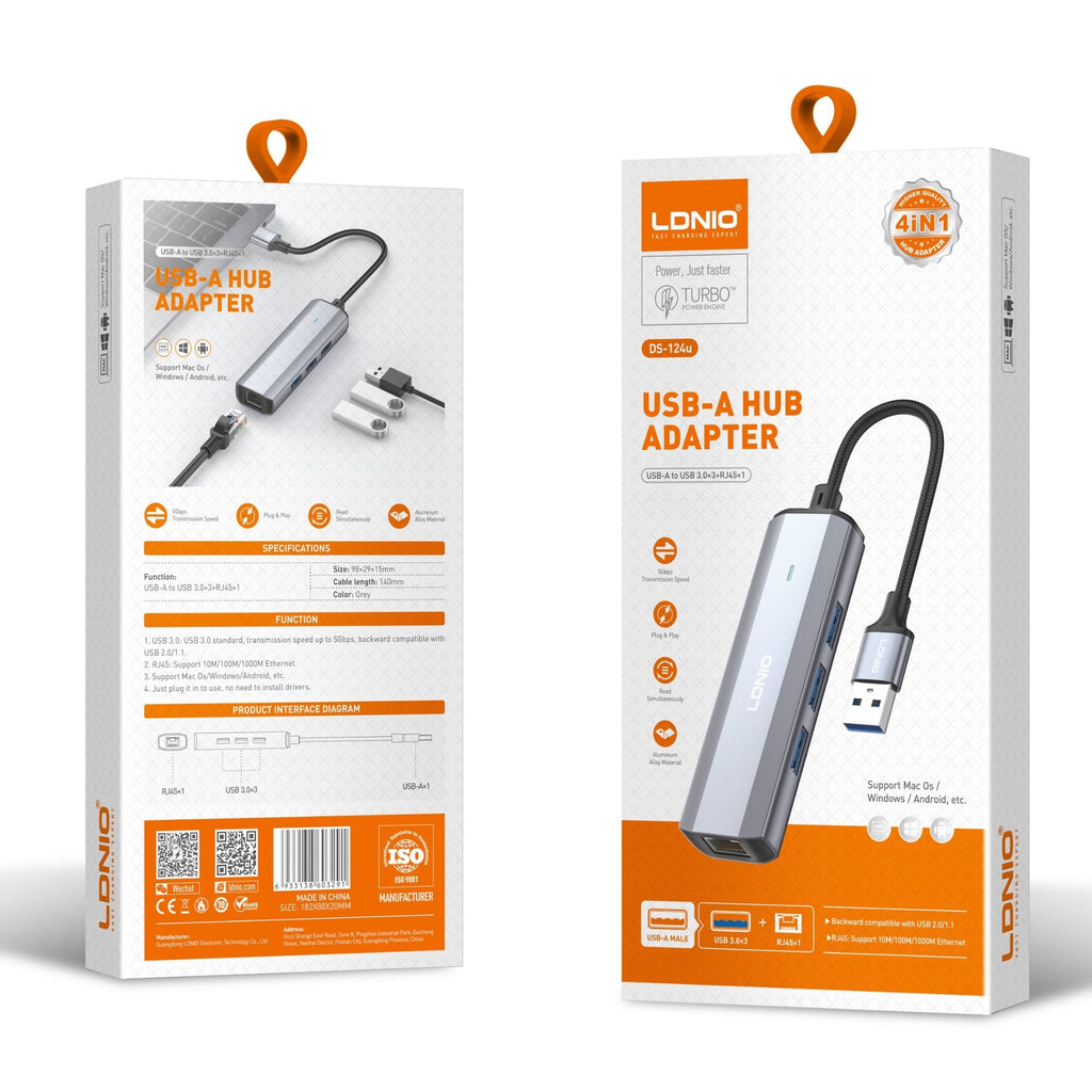 Ldnio USB-A Hub Adapter (4 in 1) DS-124u