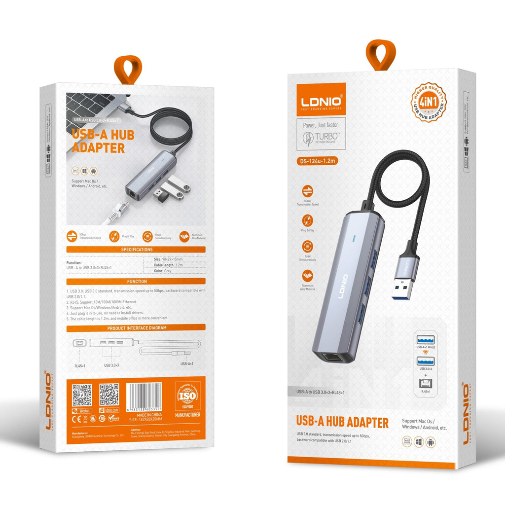 Ldnio USB-A Hub Adapter (4 in 1) DS-124U-1.2M