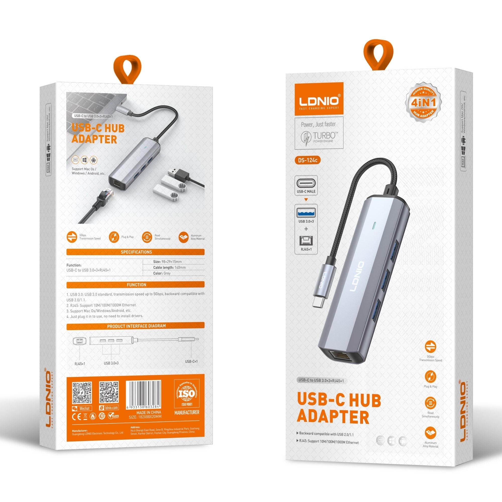 Ldnio USB-C Hub Adapter DS-124c