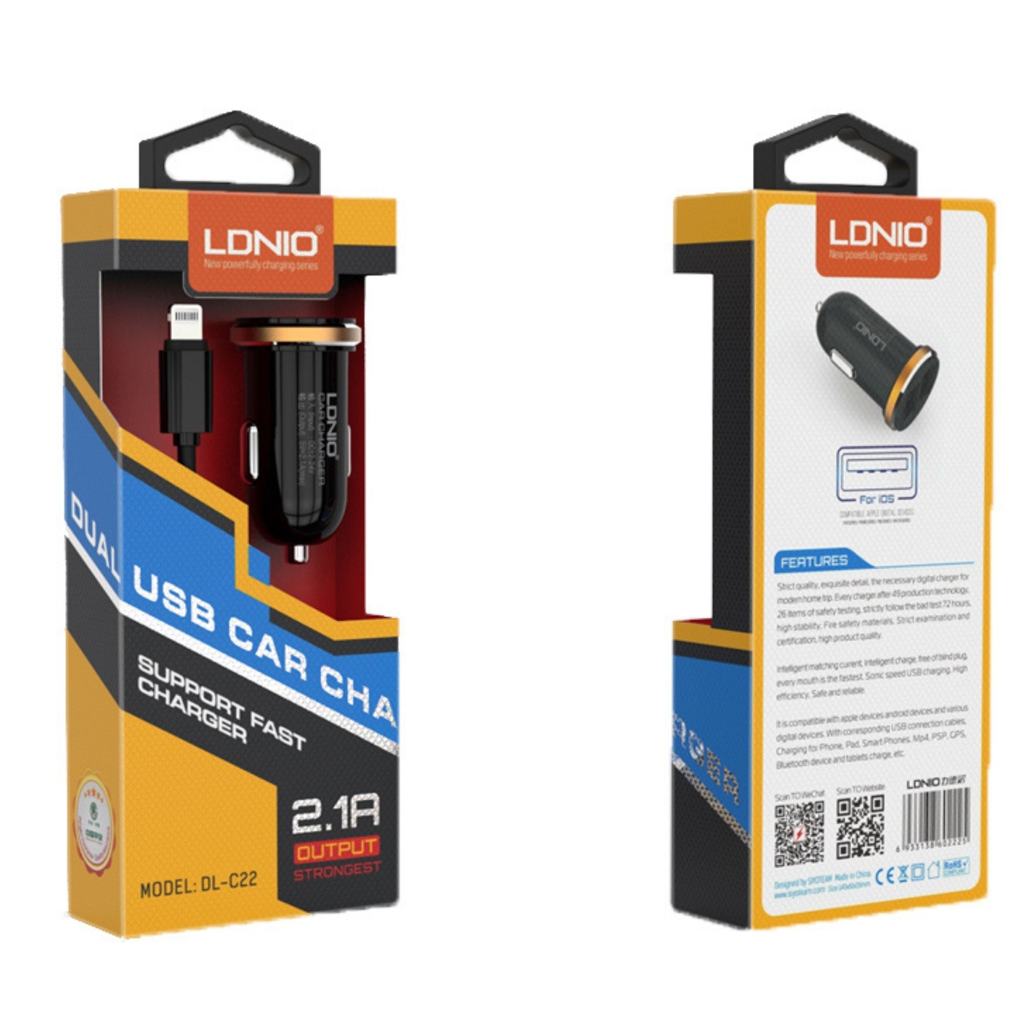 Ldnio 2.1A USB Fast Car Charger DL-C22