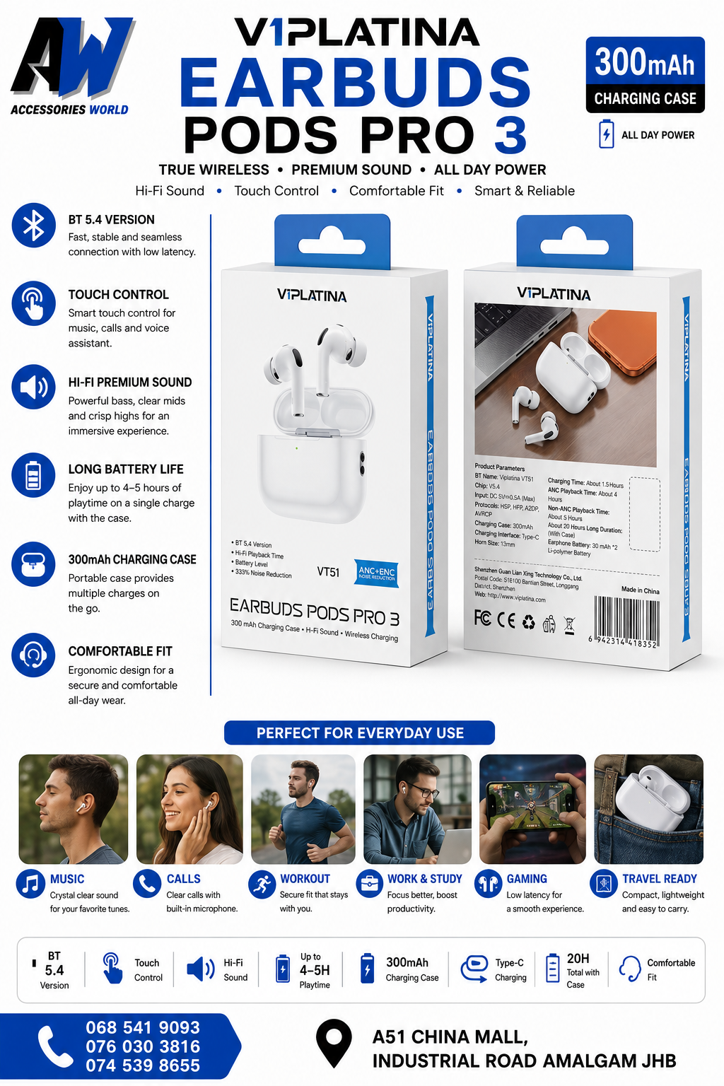 VIPLATINA EARPOD BUDS PRO 3