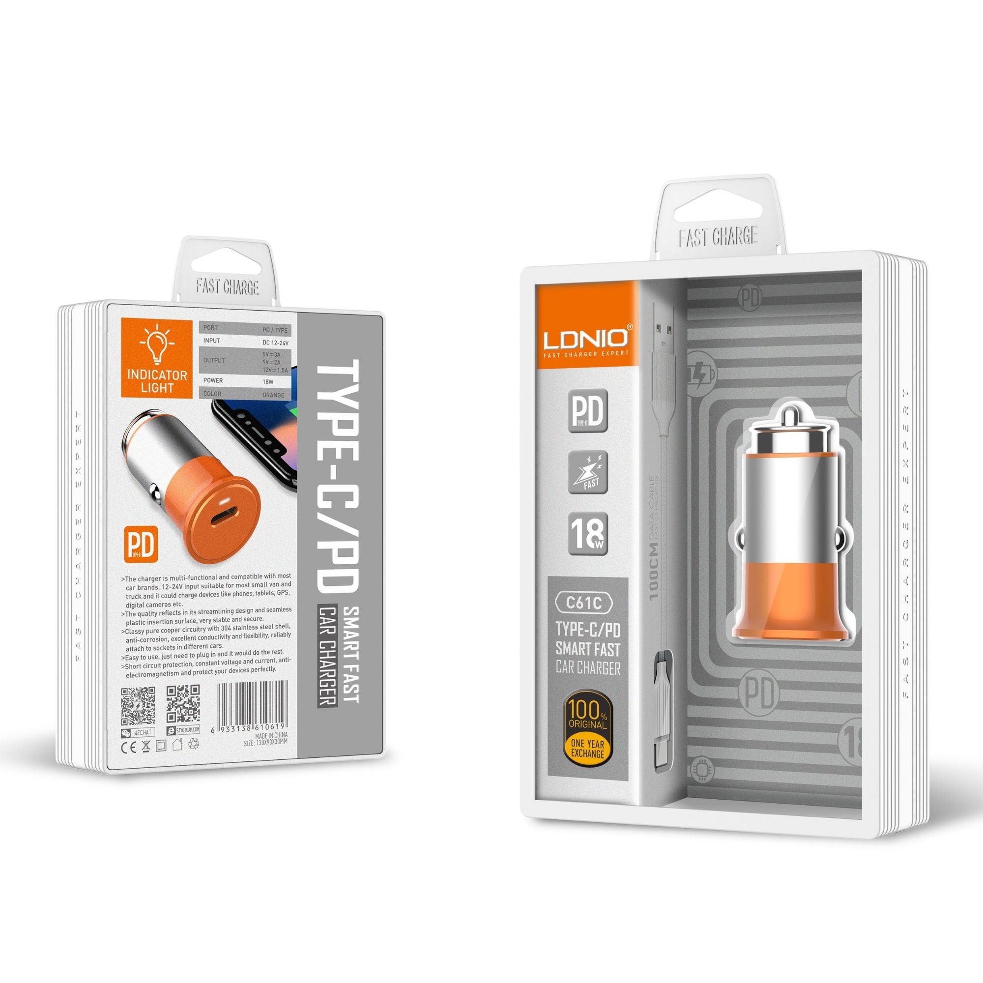 Ldnio Type C/PD Super Fast Car Charger C61c