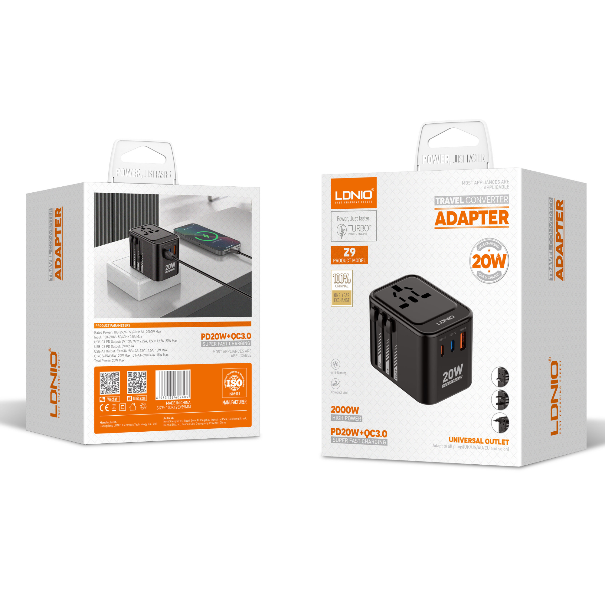 Ldnio Travel Converter Adapter Z9