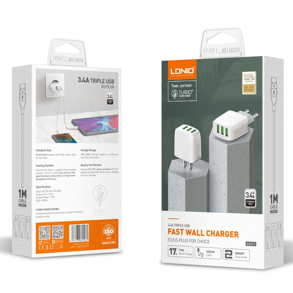 Ldnio Fast Wall Charger A3312