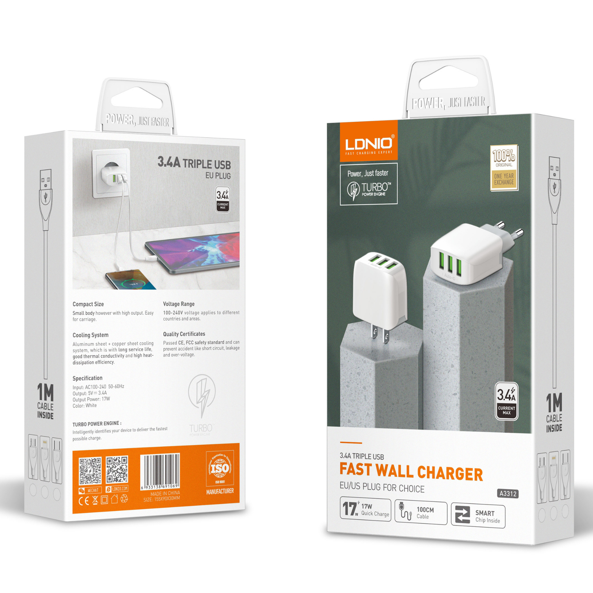 Ldnio Fast Wall Charger A3312