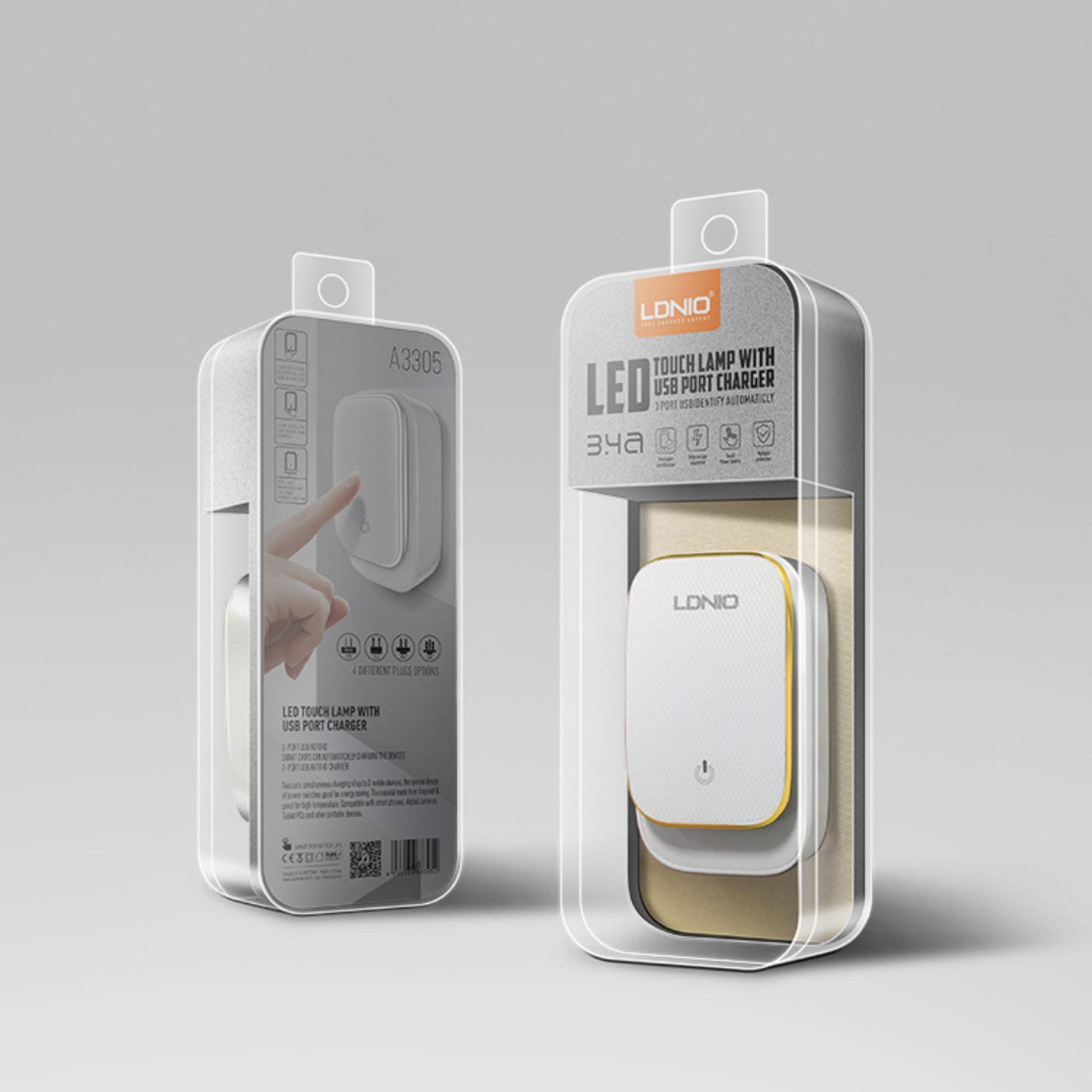Ldnio 3.4A USB Port Charger + Touch Lamp A3305