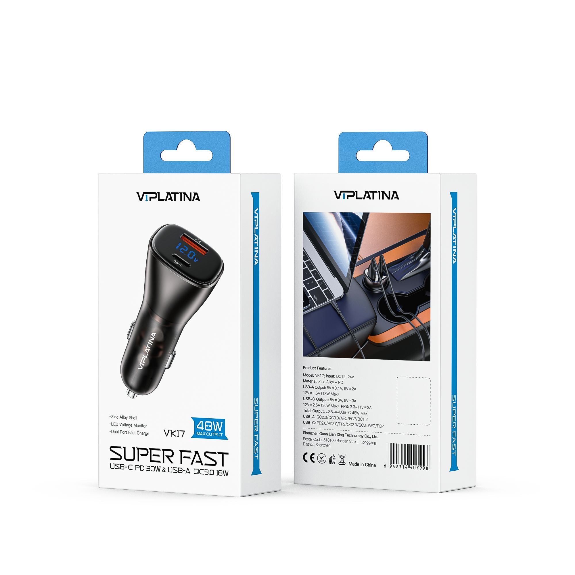 VIPLatina Super Fast Car Charger VK17