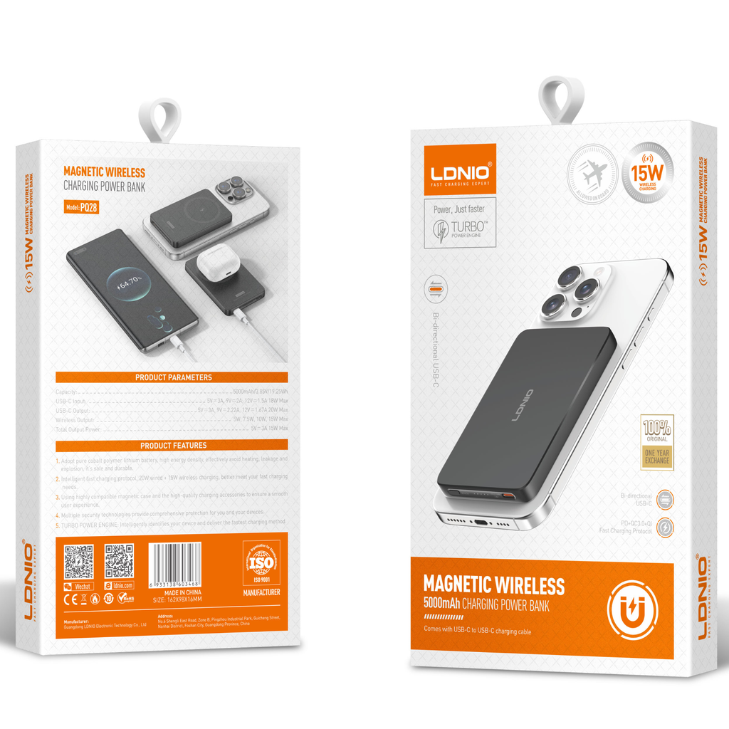 Ldnio Magnetic Wireless Power Bank PQ28