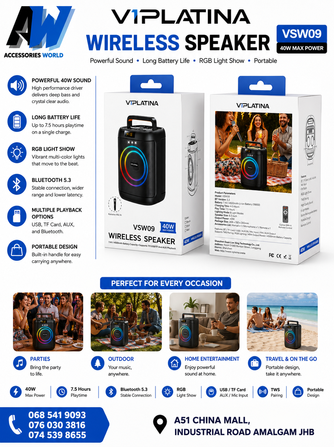 VIPLATINA WIRELESS SPEAKER VSW09