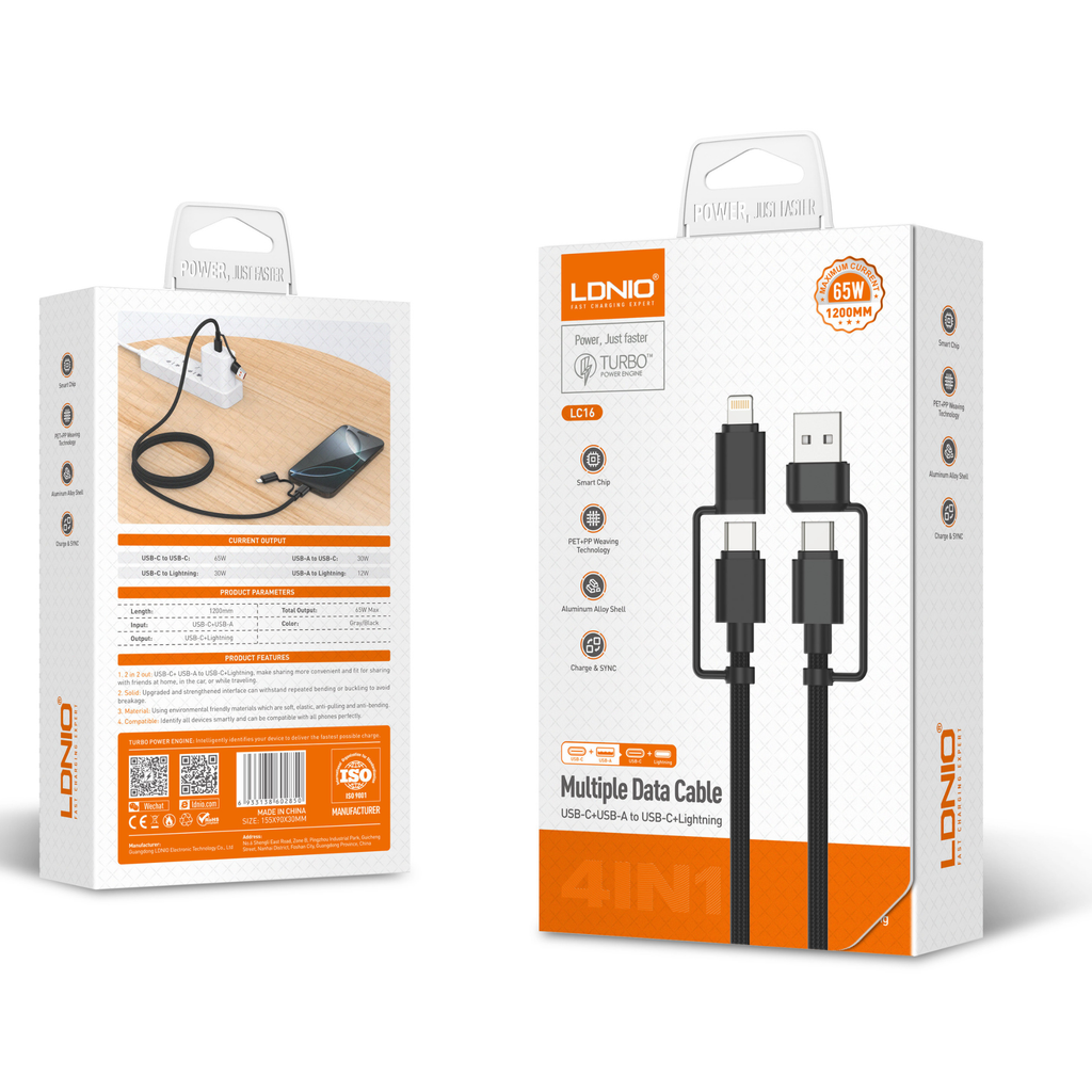 LDNIO 4 in 1 Charging Cable LC16