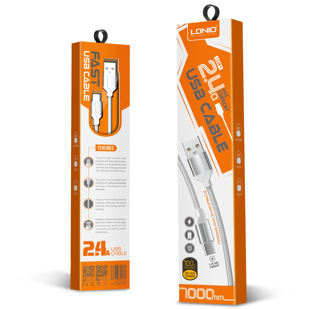 LDNIO fast USB Data Cable 1000mm LS391