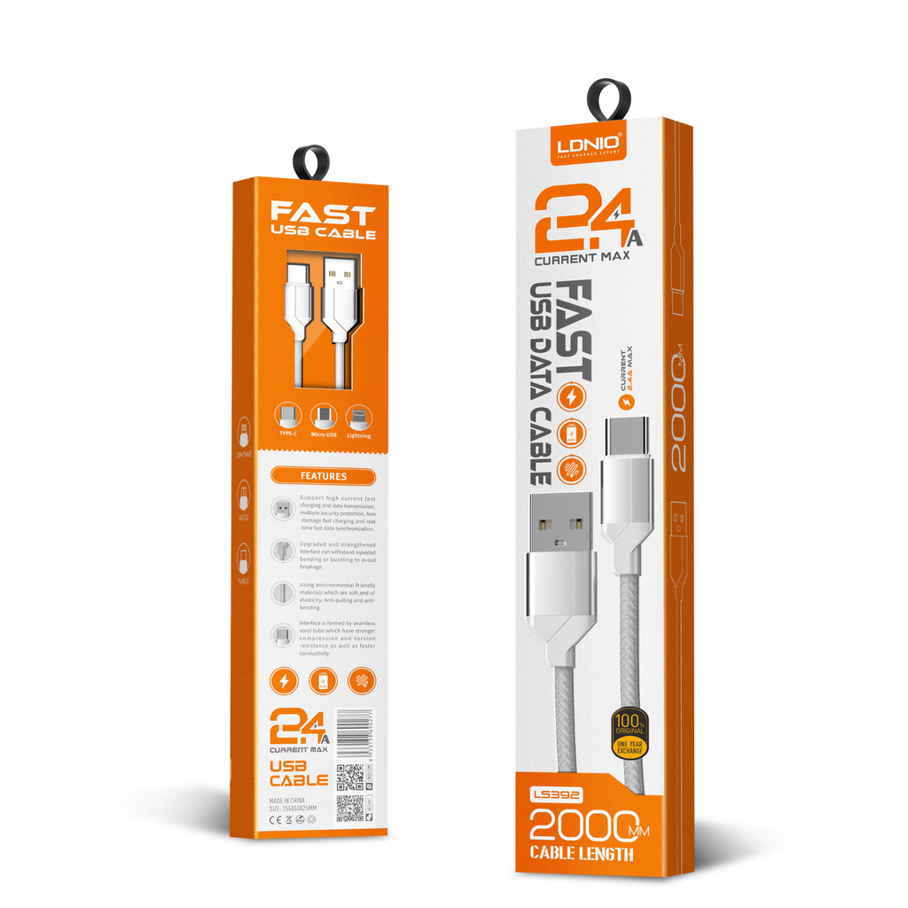 LDNIO fast USB Data Cable 2000mm LS392