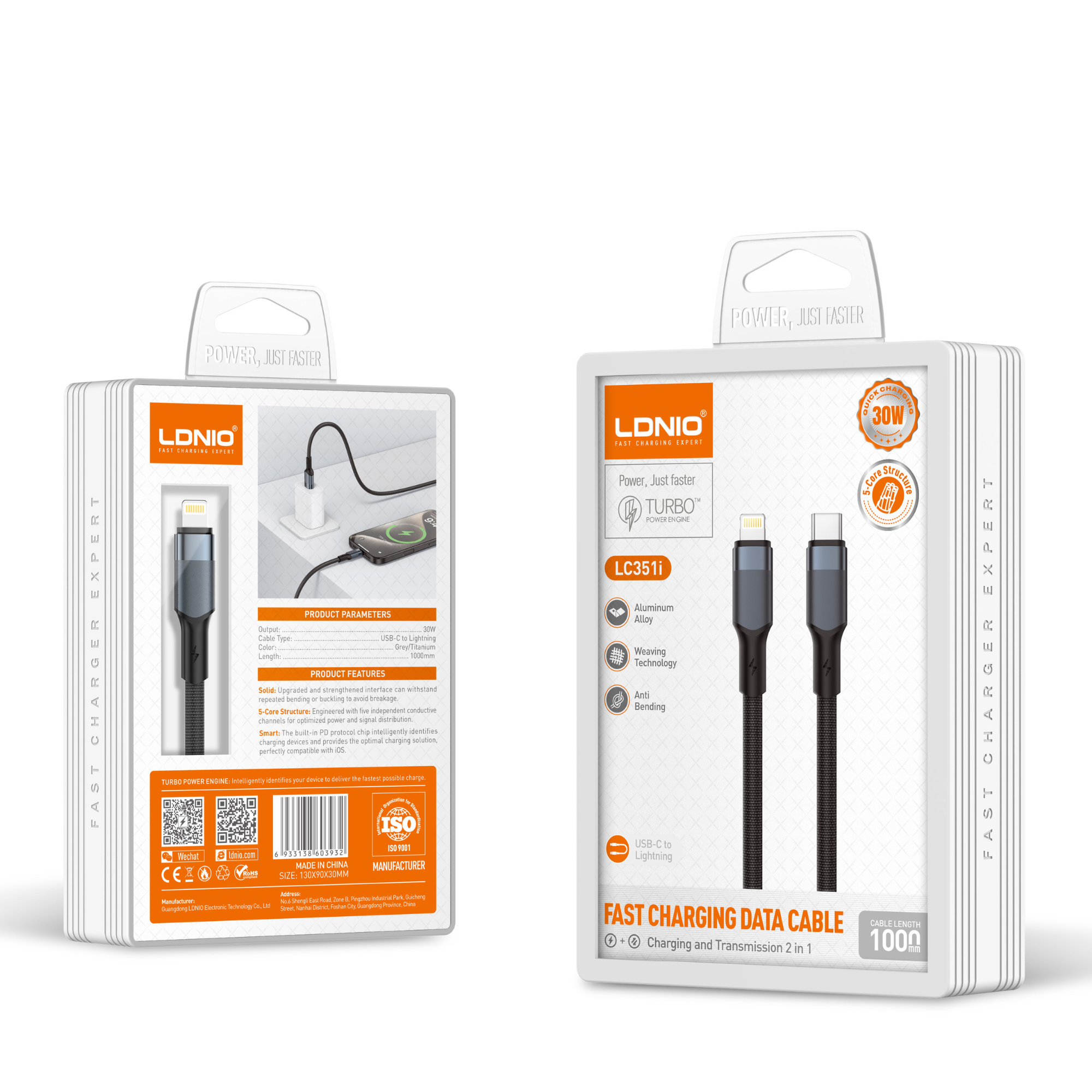 LDNIO Fast Charging Data Cable 1000mm LC35