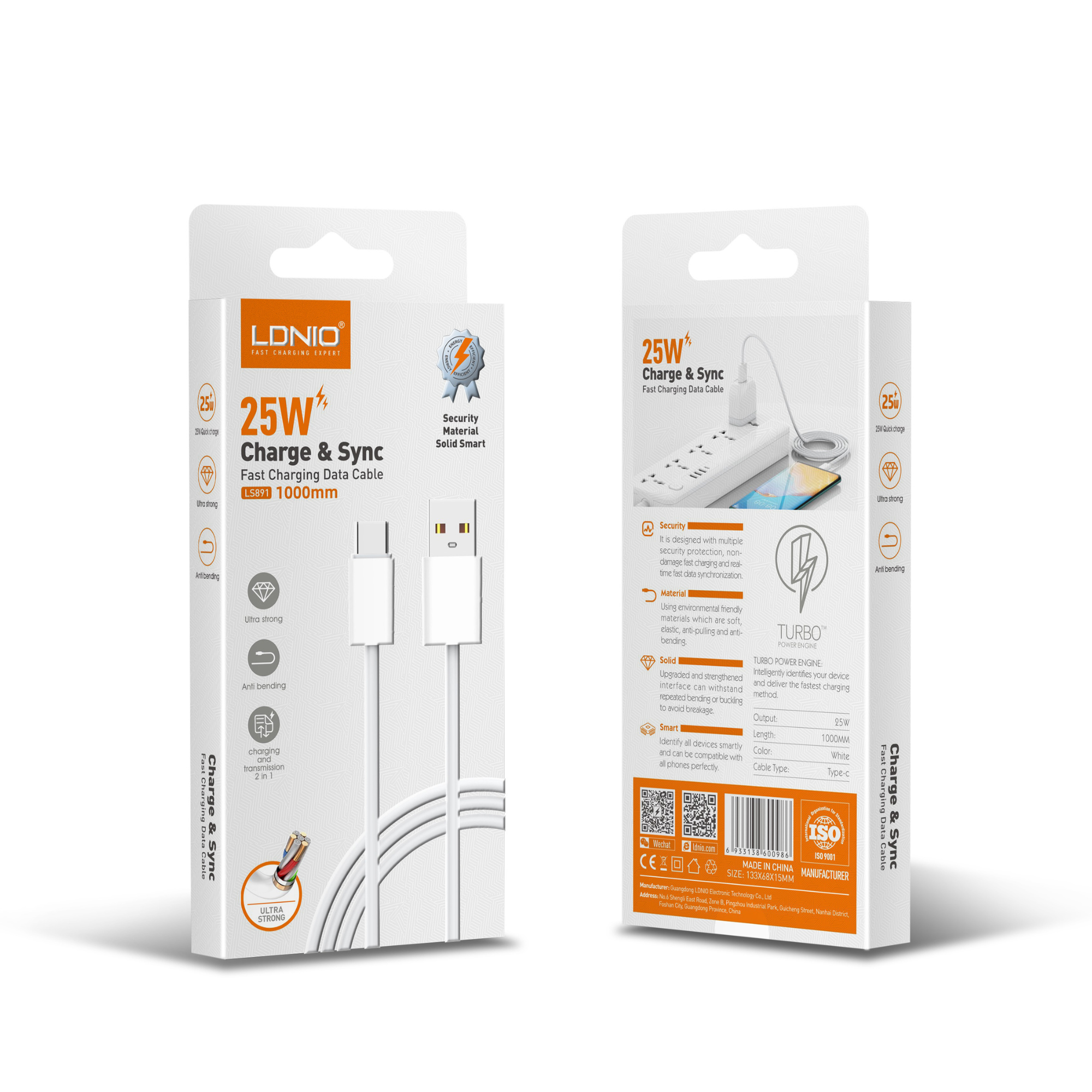 LDNIO Charging Cable 1000mm 25W LS891