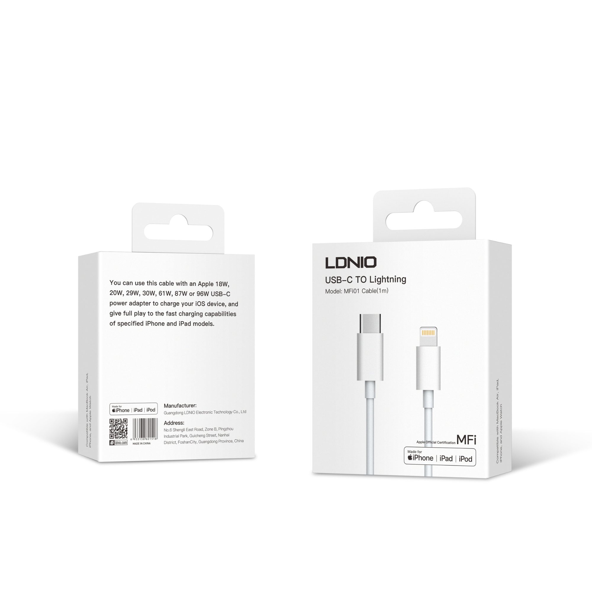 LDNIO Charging Cable Type-C/Lightning MFI01