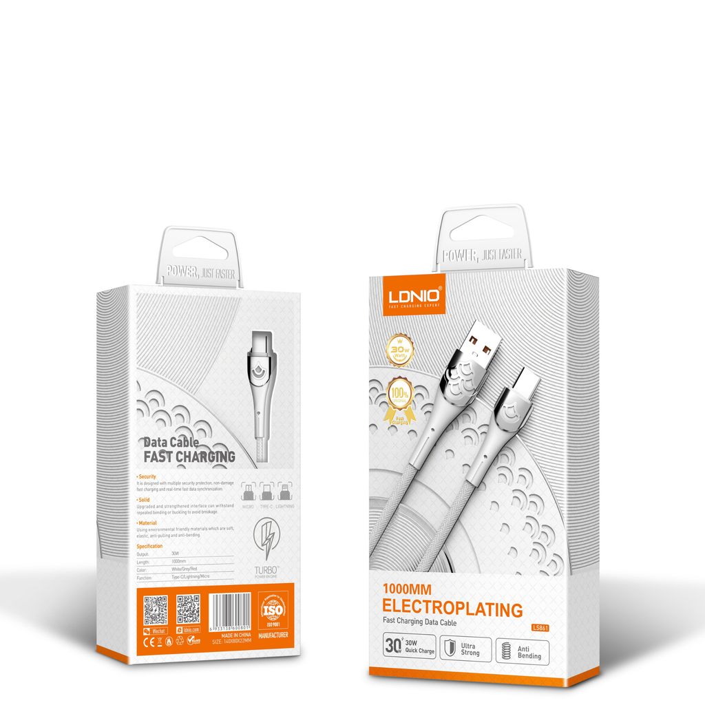 LDNIO Electroplanting Fast Charging Cable LS861