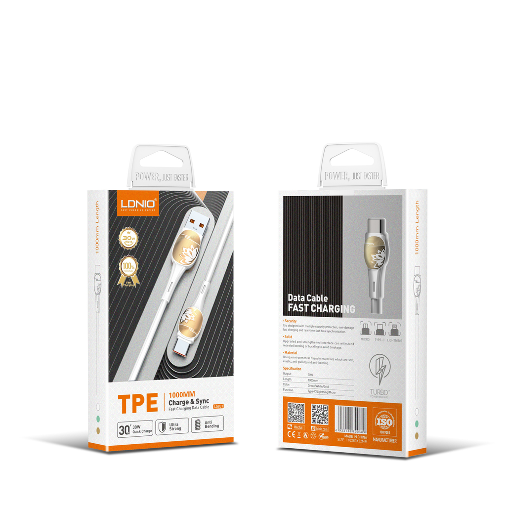 LDNIO 30W Fast Charging Cable LS831