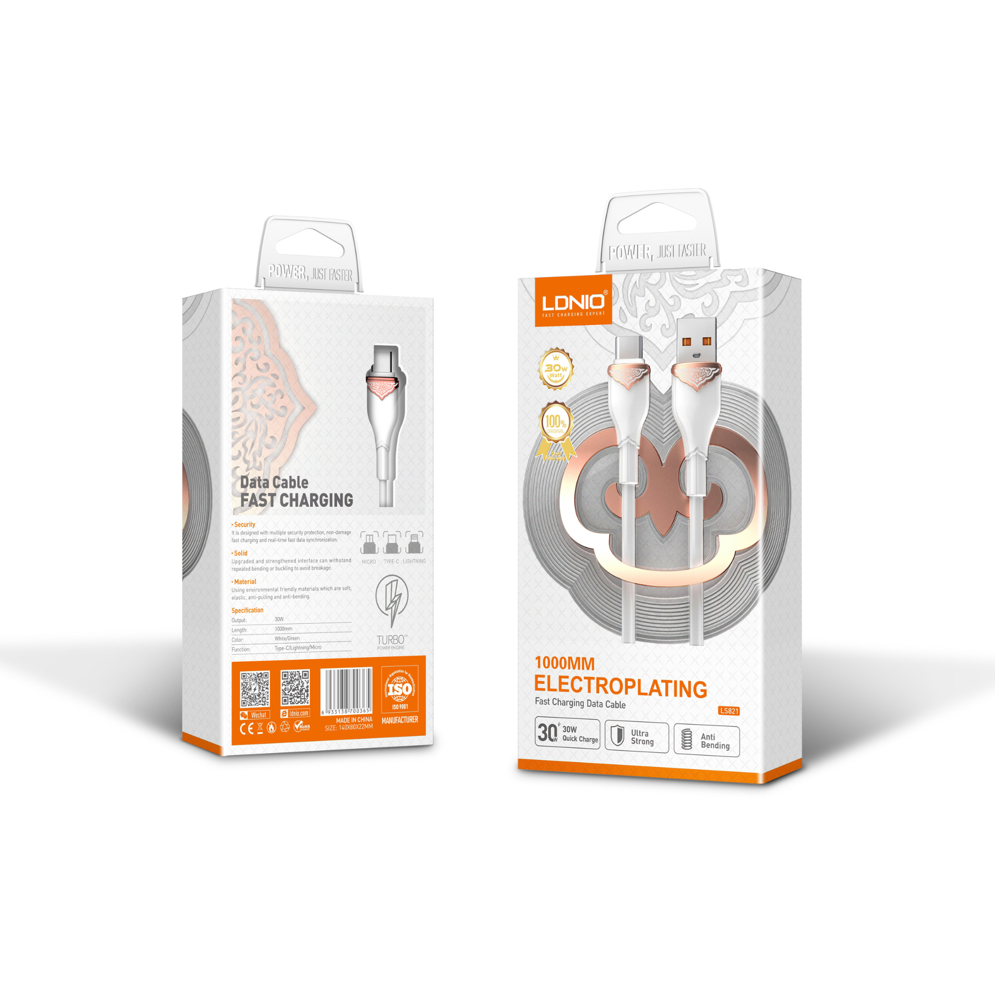 LDNIO 30W Fast Charging Cable LS821