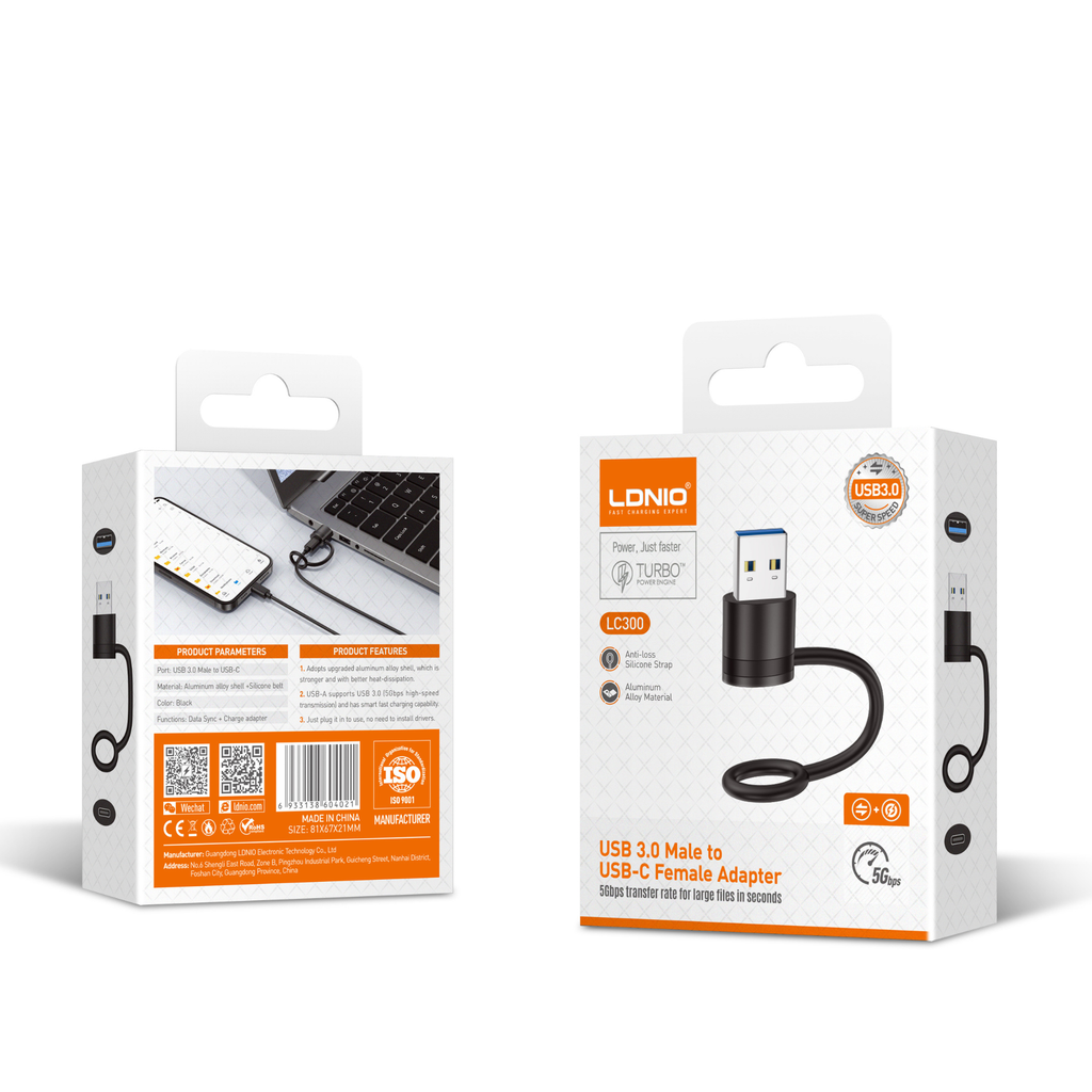 LDNIO USB Male To Female Adapter  LC310