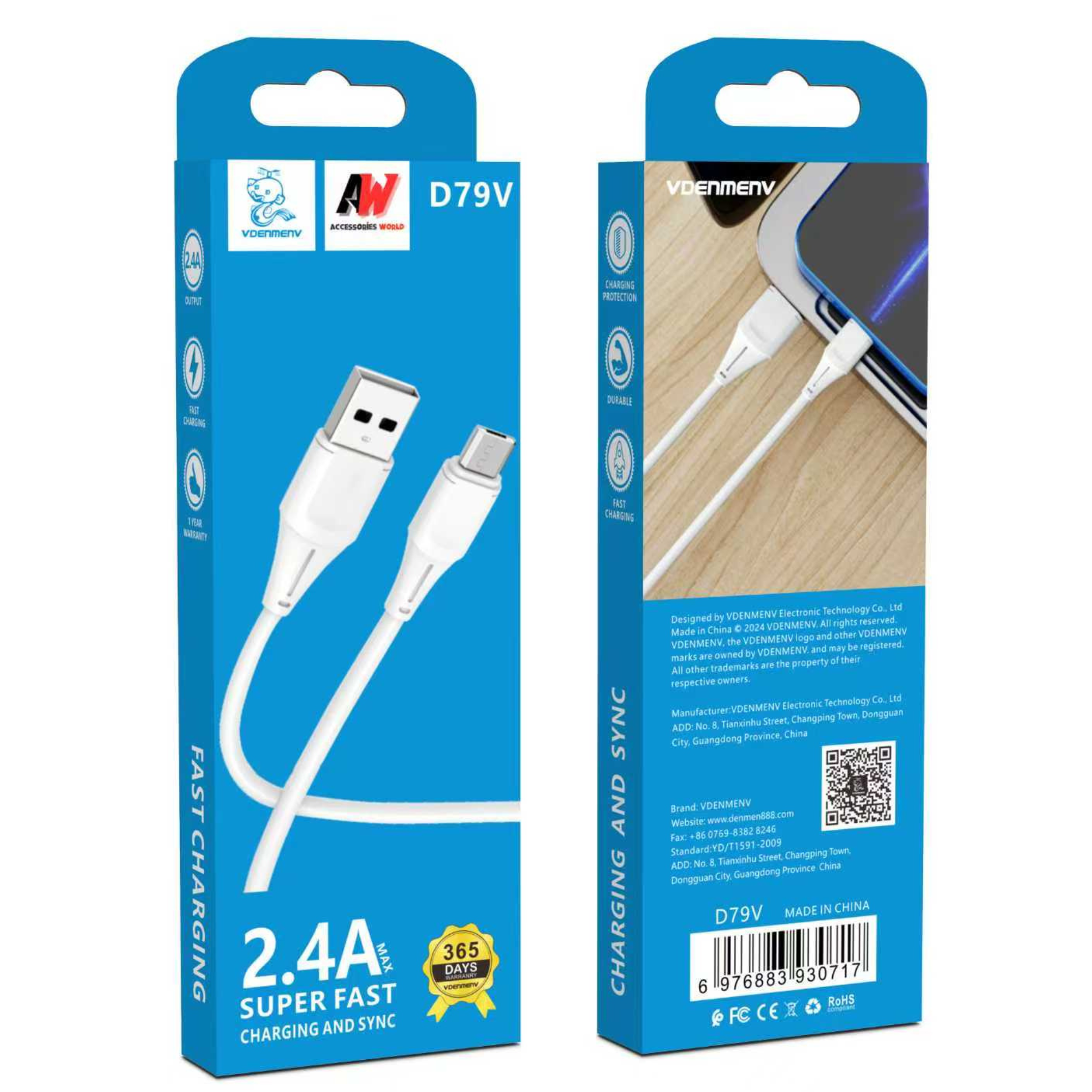 Vdenmenv Super Fast Charging Cable D79V
