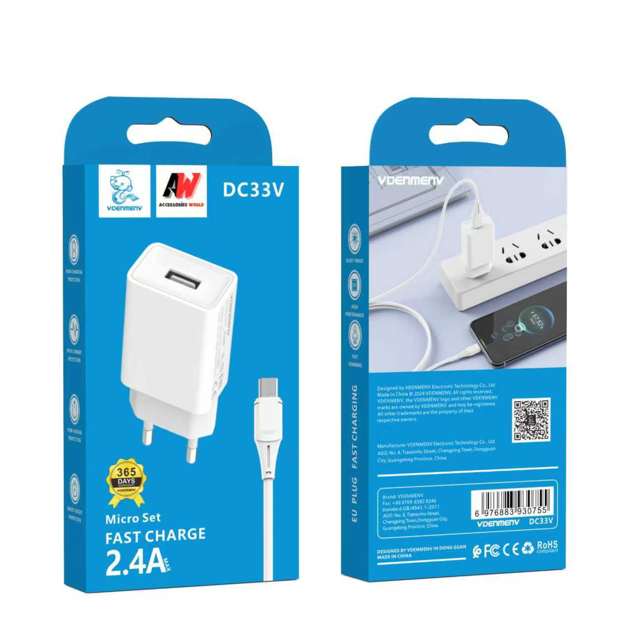 Vdenmenv Micro Set Fast Charger DC33V