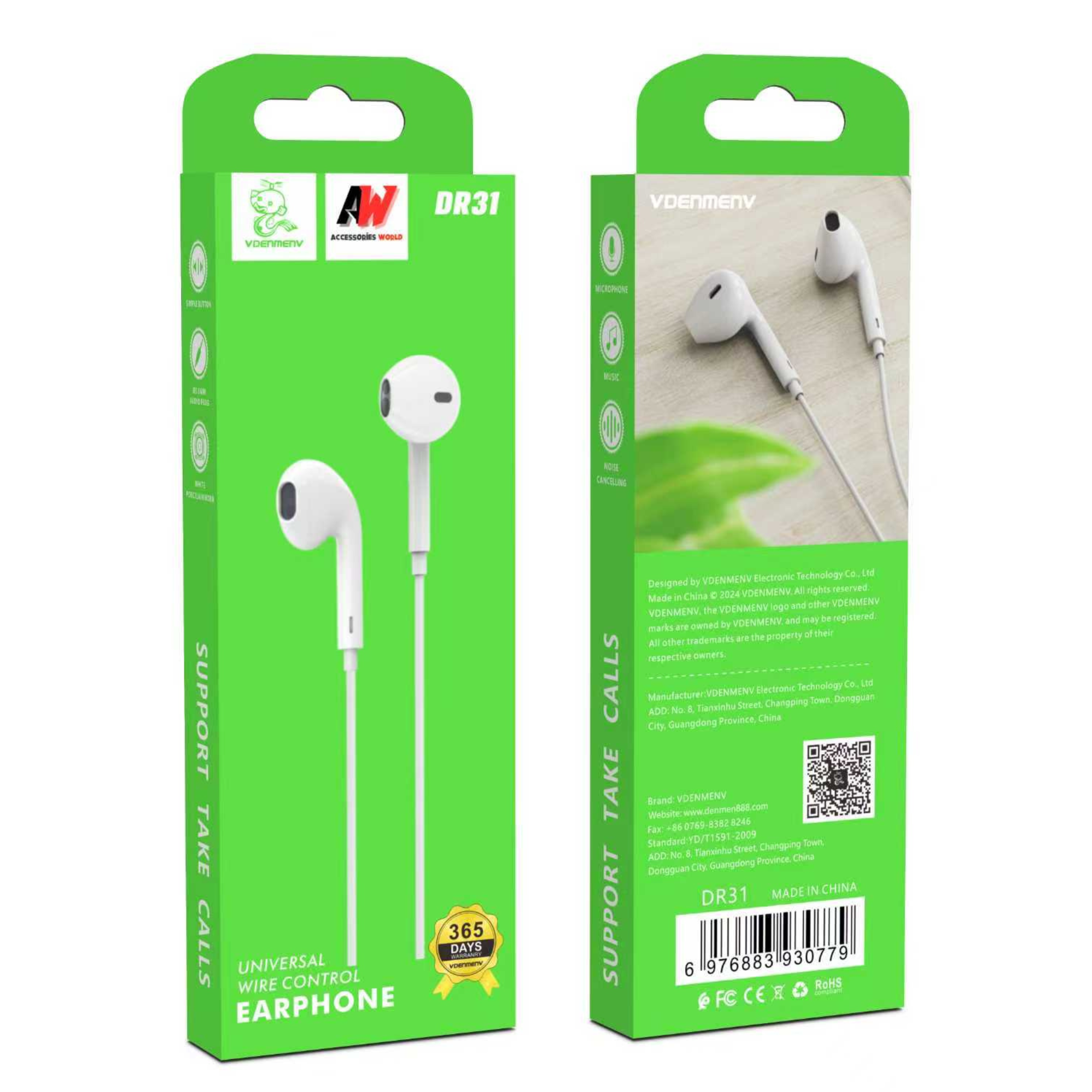 Vdenmenv Wire Earphone DR31