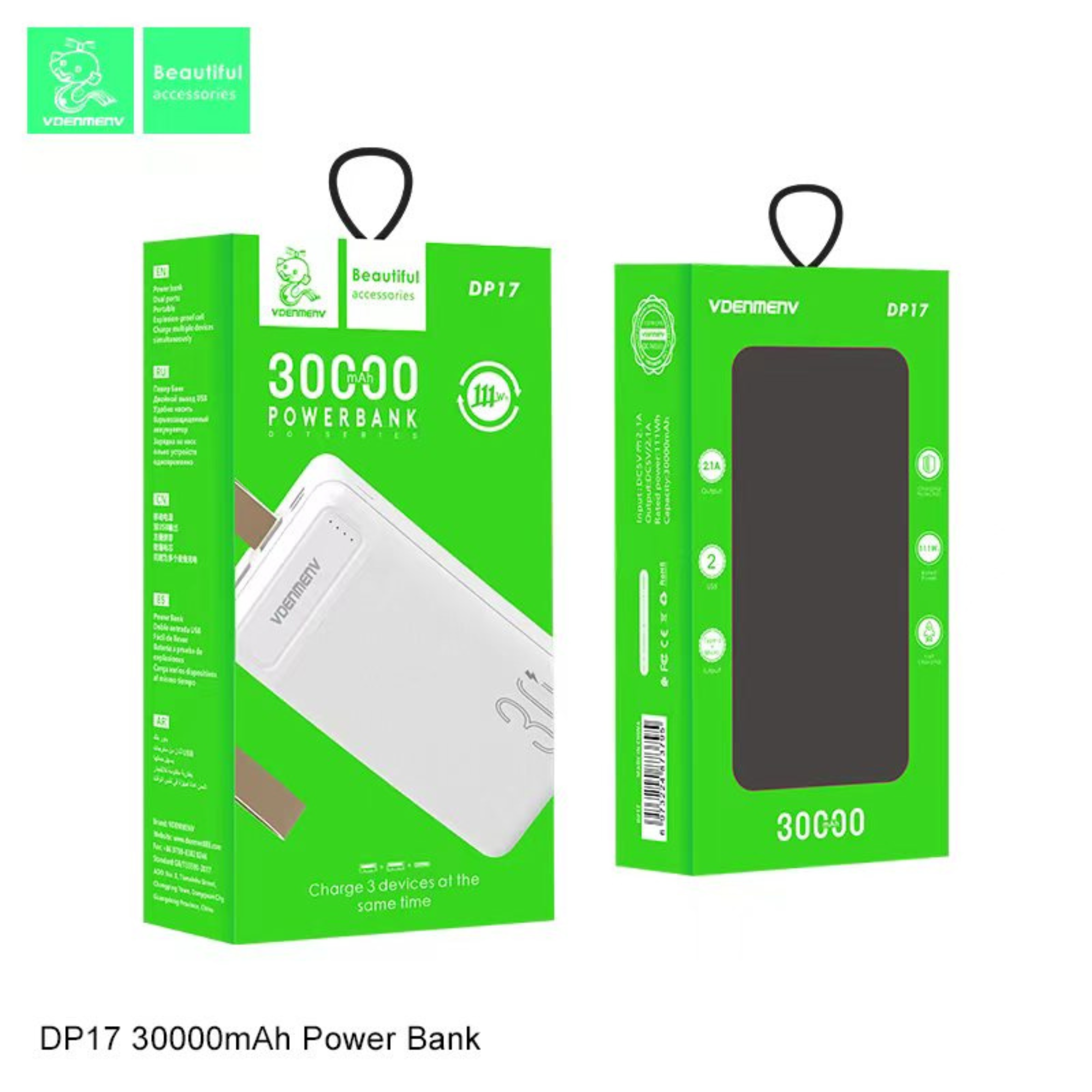 Vdenmenv 3 Port Power Bank DP17