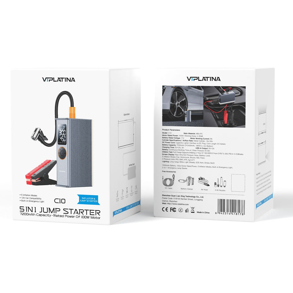 VIPLatina 5 in 1 Jump Starters C10