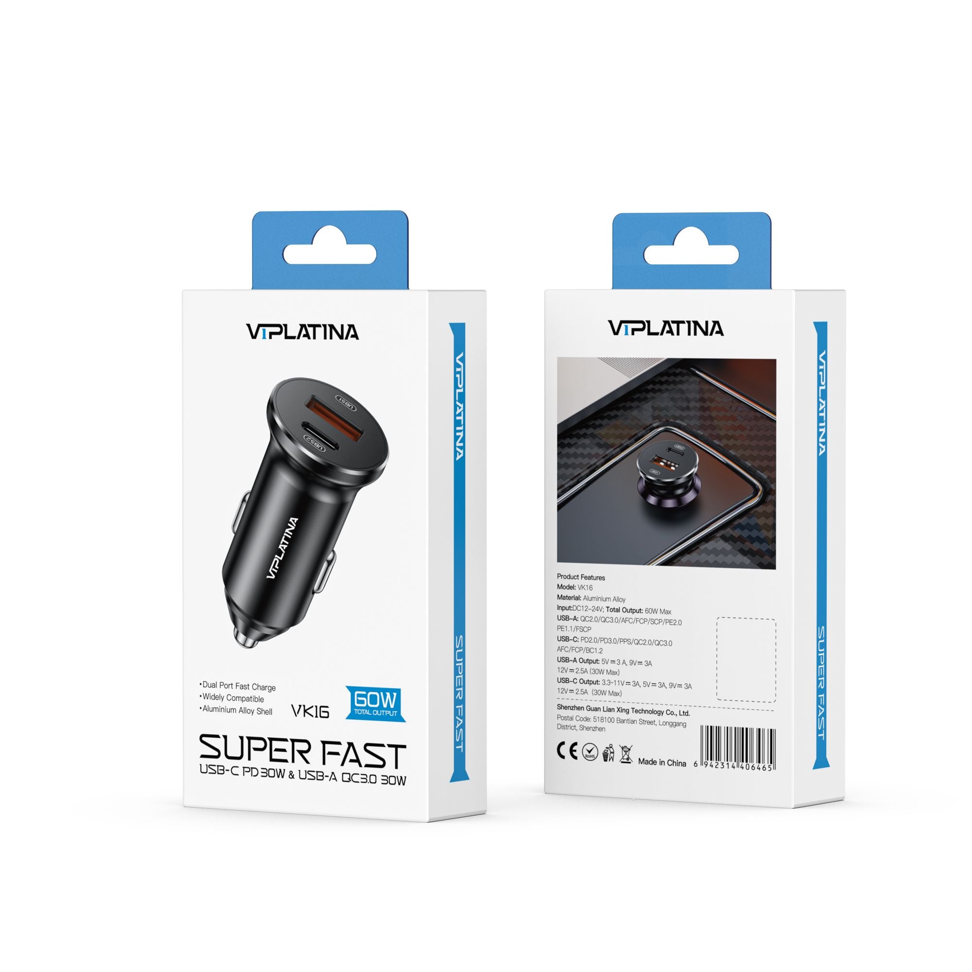 VIPLatina Super Fast Car Charger VK16