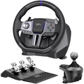 AW PXN V9 GEN2 Racing Steering Wheel compatible with Xbox Series X|S, PS4, Switch and PC, with 3-Pedal Set, Gear Shifter, RGB Lighting, 16-Bit Magnetic Encoder